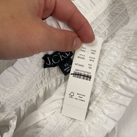 J. Crew Smocked one-shoulder dress in cotton poplin - Picture 3 of 4